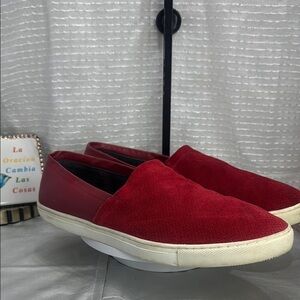 (E2) Kenneth Cole New York Men's C Side Suede Leather Loafer, Red (Size 12 M)
